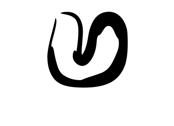 Rounded Fat Marker Pen Mono Letter U